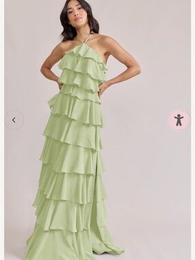eucalyptus bridesmaid dress revelry Athena Satin Dress main image 1